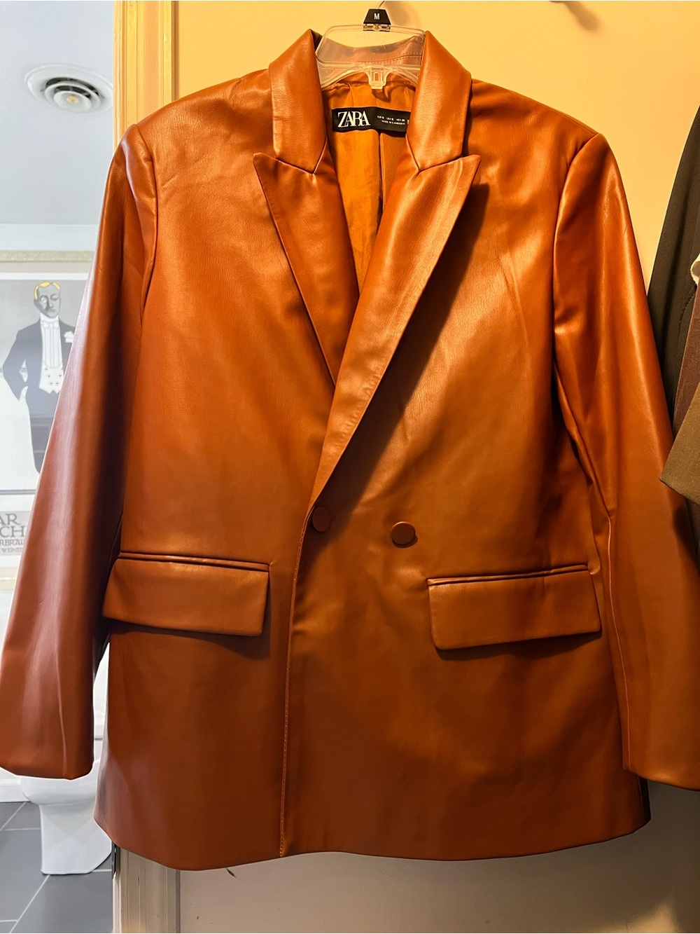 Women’s Faux Leather Oversized Blazer